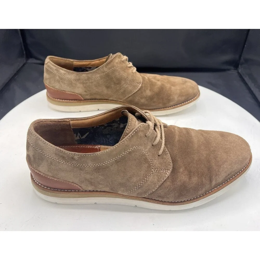 Johnston & Murphy Men’s Tan Suede Lace-Up Derby Sheepskin 8M 20-9558